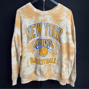 Hybrid & company New York Knicks Tie-Dye Crewneck - Yellow & Cream